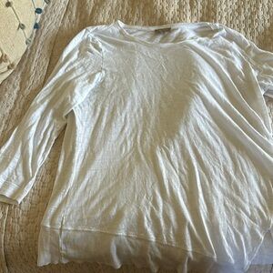 Lila P 3/4 length top, asymmetrical hem